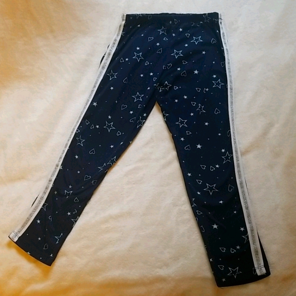Navy Blue with Light Blue Stars Mid-calf leggings